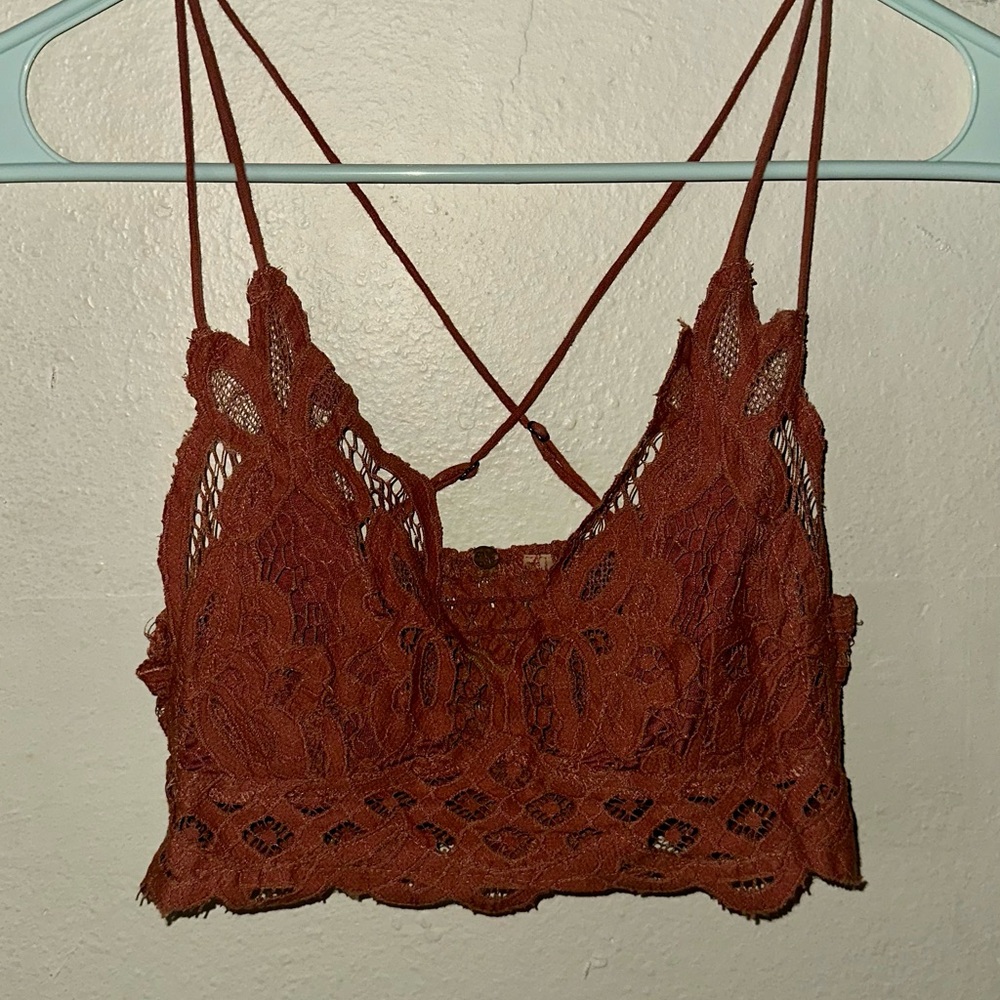 Free People Rust Lace Bralette